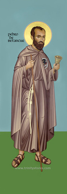 Apr 25 - St. Pedro Betancur - icon by Br. Robert Lentz, OFM. Happy Feast Day St. Pedro
