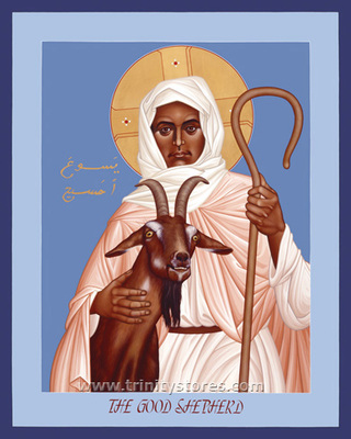 Apr 07 - The Good Shepherd icon by Br. Robert Lentz, OFM.