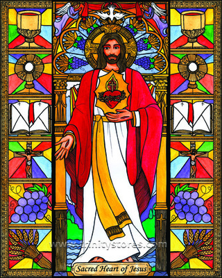 Mar 6 - Sacred Heart of Jesus - artwork by Brenda Nippert.